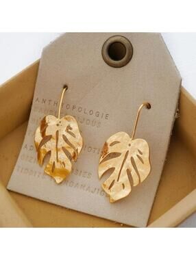 Anthropologie Leaf Drop Earrings